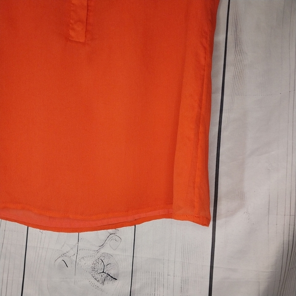 J.Crew Naomi Top Orange Lined Silk Sleeveless Ruffle Neck Blouse - Picture 5 of 14